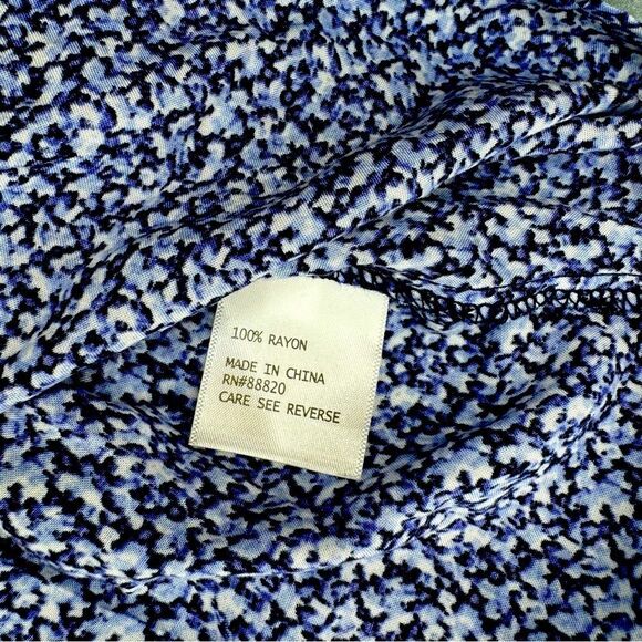 Rachel Zoe Blue Sleeveless Babydoll Crewneck Keyhole Back Blouse Top Size XL - Picture 4 of 5